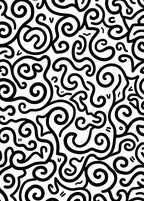 Whimsical Black White Swirl Abstract Rug