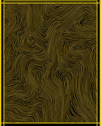 Golden Wavy Lines Abstract Texture Rug
