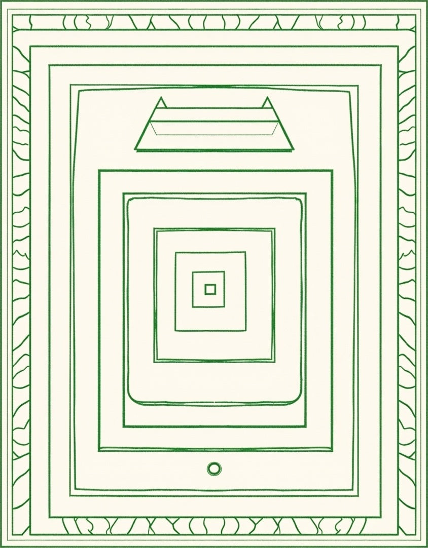 Minimalist Green Geometric Layered Rug