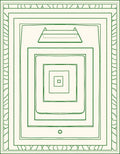 Minimalist Green Geometric Layered Rug