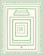 Minimalist Green Geometric Layered Rug