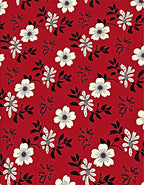 Crimson Floral Vines Delight Rug