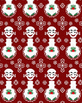 Festive Red Snowman Holly Snowflakes Rug