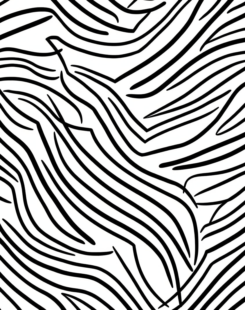 Bold Black White Curved Lines Rug