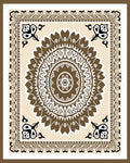 Ornate Brown Mandala Medallion Frame Rug