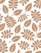 Modern Neutral Leaf Scatter Rug