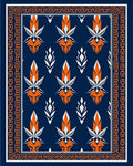 Abstract Orange White Leafed Medallion Rug