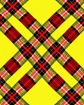 Bright Yellow Red Black Plaid Rug