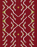 Crimson White Gold Festive Reindeer Rug