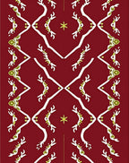 Crimson White Gold Festive Reindeer Rug