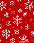 Hand Drawn White Snowflakes Red Background Rug
