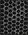 Black White Hexagonal Geometric Abstract Rug