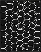 Black White Hexagonal Geometric Abstract Rug