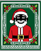 Festive Green Jolly Santa Portrait Rug