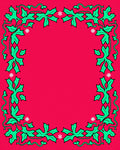 Crimson Holly Snowflakes Border Rug