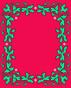 Crimson Holly Snowflakes Border Rug