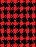 Bold Red Black Houndstooth Check Rug