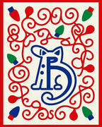 Bold Blue Cat Red Swirls Lights Rug