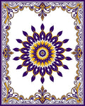 Royal Purple Yellow Sunburst Mandala Rug