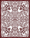Burgundy Floral Scrollwork Medallion Rug