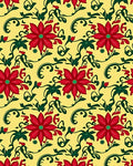 Crimson Poinsettia Vine Yellow Rug