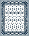 Navy Blue Ornate Geometric Harmony Rug