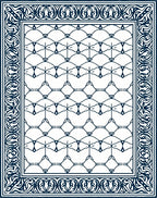 Navy Blue Ornate Geometric Harmony Rug