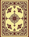 Ornate Floral Medallion Cream Rug