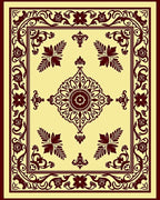 Ornate Floral Medallion Cream Rug