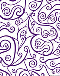 Deep Purple Swirl Calligraphy Abstract Rug
