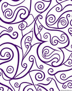 Deep Purple Swirl Calligraphy Abstract Rug
