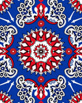 Starburst Red White Blue Medallion Rug