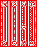 Red White Candy Swirl Stripe Rug