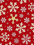 Festive Red Golden Snowflake Arrangement Rug