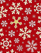Festive Red Golden Snowflake Arrangement Rug