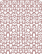 Deep Red Organic Geometric Art Rug