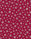 White Snowflake Medley on Deep Red Rug