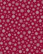White Snowflake Medley on Deep Red Rug