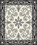 Classic Ivory Black Damask Scroll Rug