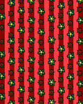 Red Striped Floral Arrangement Rug