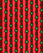 Red Striped Floral Arrangement Rug