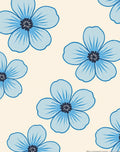 Sky Blue Floral Field Rug