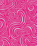 Vibrant Pink White Swirls Triangles Rug