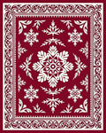 Crimson White Snowflake Flourish Rug