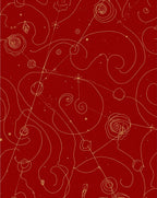 Crimson Gold Swirl Rose Constellation Rug