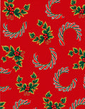 Festive Red Holly Berry Garland Rug