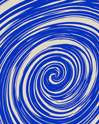 Bold Blue White Swirl Abstract Rug