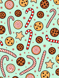 Sweet Holiday Treats Candy Cane Cookies Rug