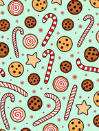 Sweet Holiday Treats Candy Cane Cookies Rug