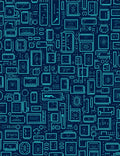 Electric Blue Circuit Board Lines Rug